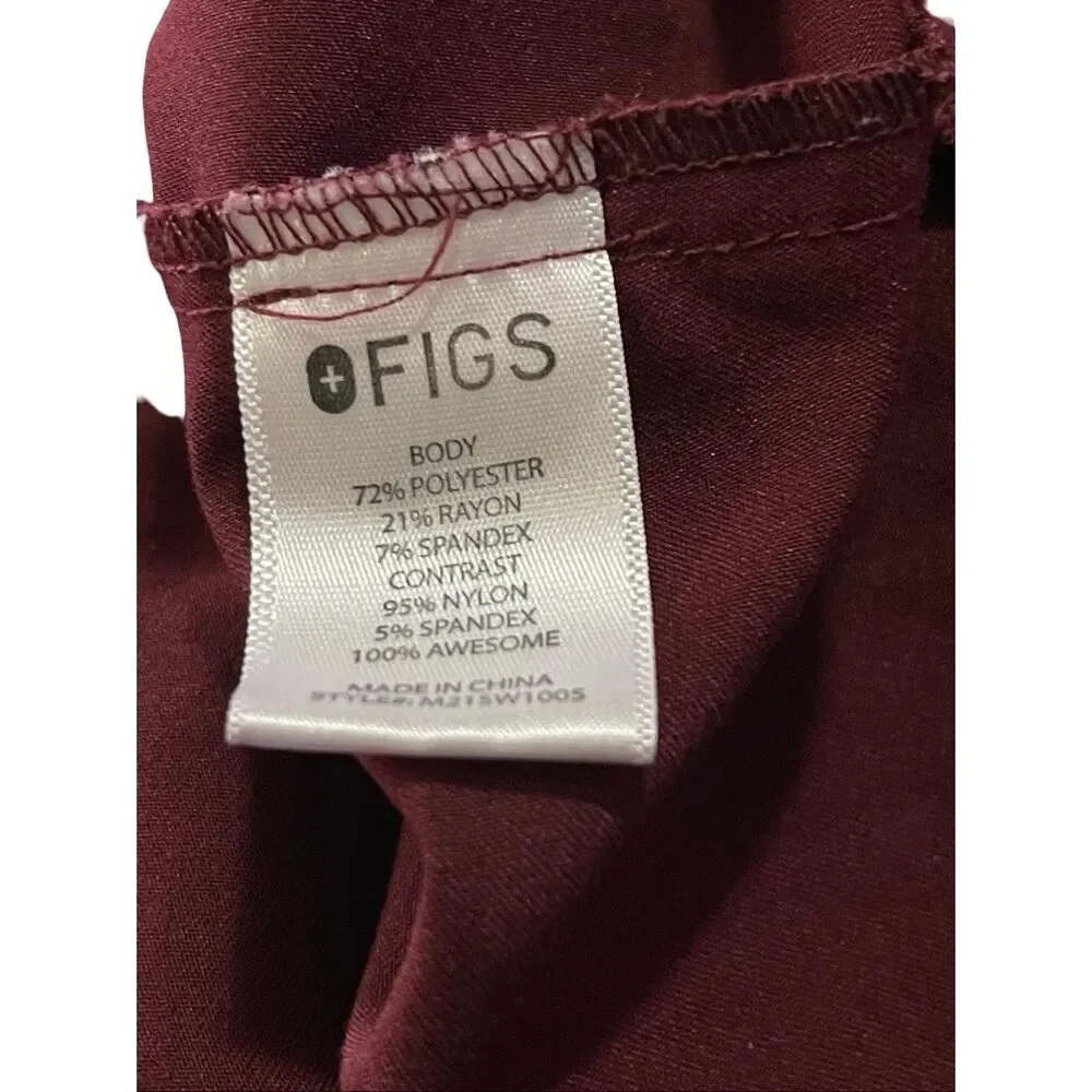 FIGS Technical Collection Mens Red Zip Pocket Techwear Polo Scrub Top Size Small - Picture 4 of 8